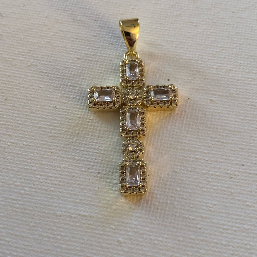 Gold and Silver Cross Pendants 4 pc Bundle - Picture 3 of 5